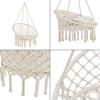 Poltrona Sospesa con Cuscini Altezza Completa di Sostegno 135 cm Altalena Relax Poltrona Appendibile per Interno /