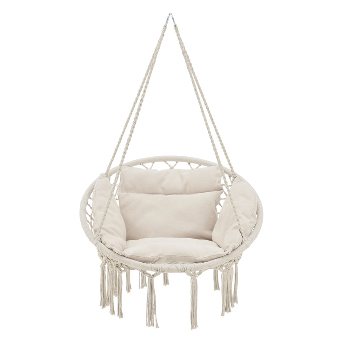 Poltrona Sospesa con Cuscini Altezza Completa di Sostegno 135 cm Altalena Relax Poltrona Appendibile per Interno /