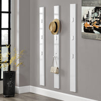 Appendiabiti da Parete Hansnes con 3 Ganci Pieghevoli 165 x 15 x 2,5 cm - Bianco [en.casa]