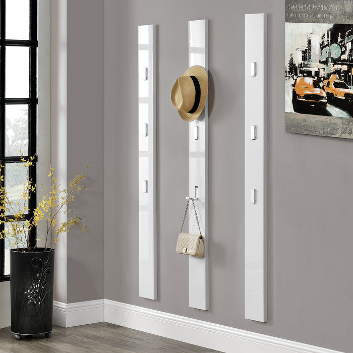 Appendiabiti da Parete Hansnes con 3 Ganci Pieghevoli 165 x 15 x 2,5 cm - Bianco [en.casa]