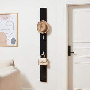 Appendiabiti da Parete Hansnes con 3 Ganci Pieghevoli 165 x 15 x 2,5 cm - Nero [en.casa]