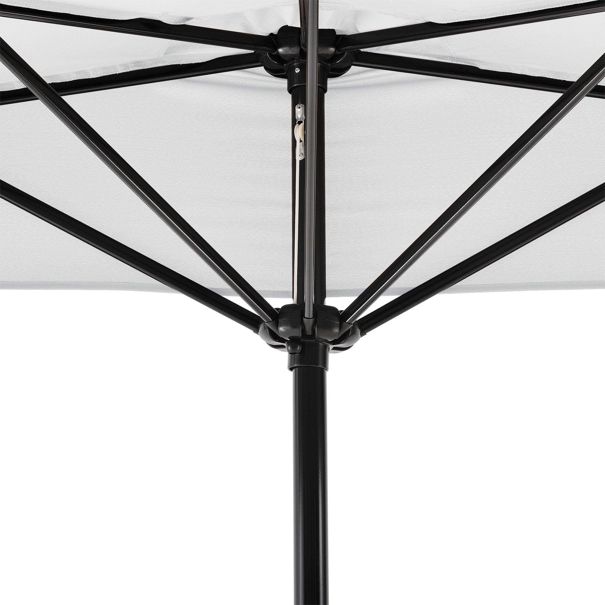 Mezzo ombrellone terrazza balcone poliestere bianco 300 cm x 150 cm x 230 cm 03_0001610