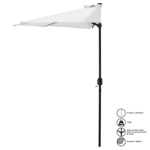 Ombrellone a Semicerchio Eger Parasole a Mezzaluna 300x150 cm Bianco casa.pro