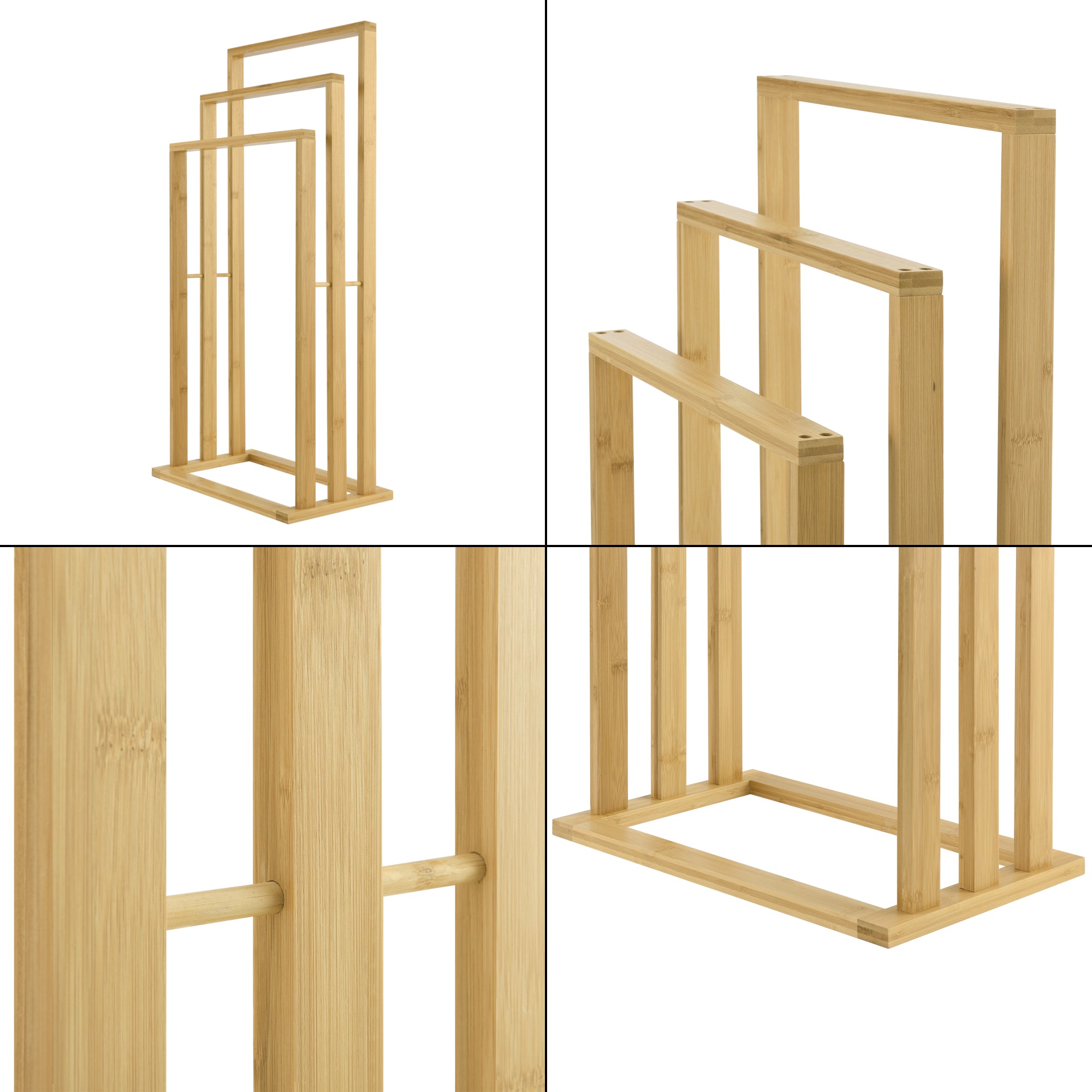 Portasciugamano da Terra Rana con 3 Barre - in bambù [en.casa]