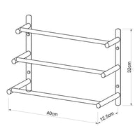 Portasciugamani da Parete Harjavalta a Scala con 3 Barre Acciaio Nero [neu.haus]