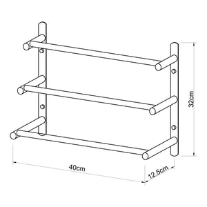 Portasciugamani da Parete Harjavalta a Scala con 3 Barre Acciaio Nero [neu.haus]