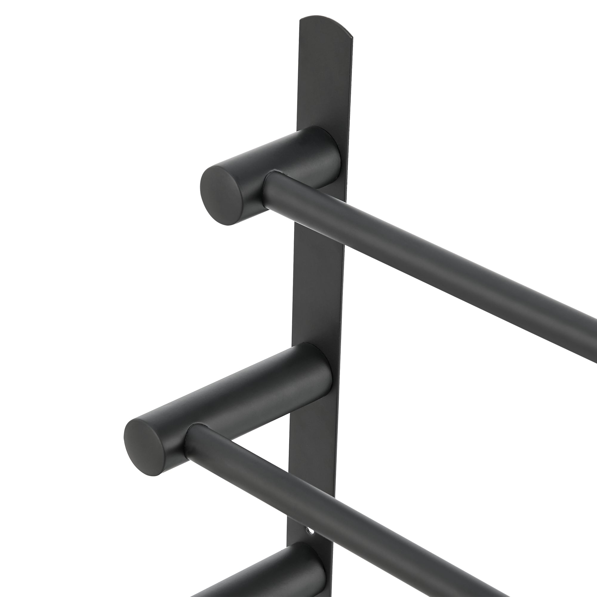 Portasciugamani da Parete Harjavalta a Scala con 3 Barre Acciaio Nero [neu.haus]