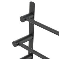 Portasciugamani da Parete Harjavalta a Scala con 3 Barre Acciaio Nero [neu.haus]