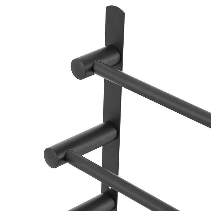 Portasciugamani da Parete Harjavalta a Scala con 3 Barre Acciaio Nero [neu.haus]