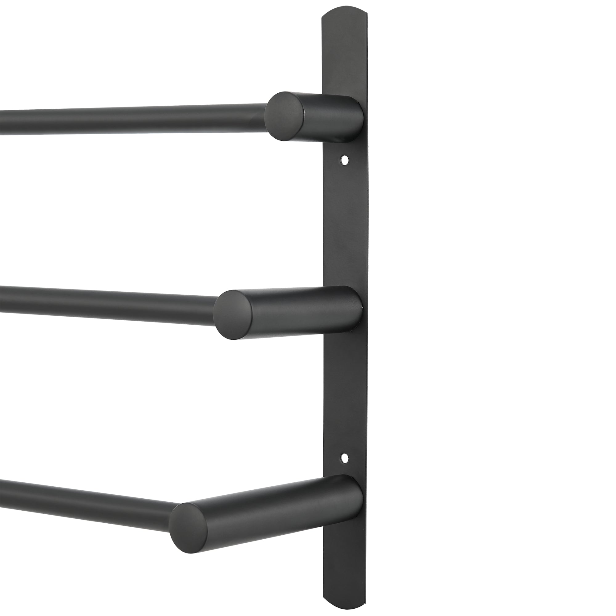 Portasciugamani da Parete Harjavalta a Scala con 3 Barre Acciaio Nero [neu.haus]