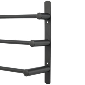Portasciugamani da Parete Harjavalta a Scala con 3 Barre Acciaio Nero [neu.haus]