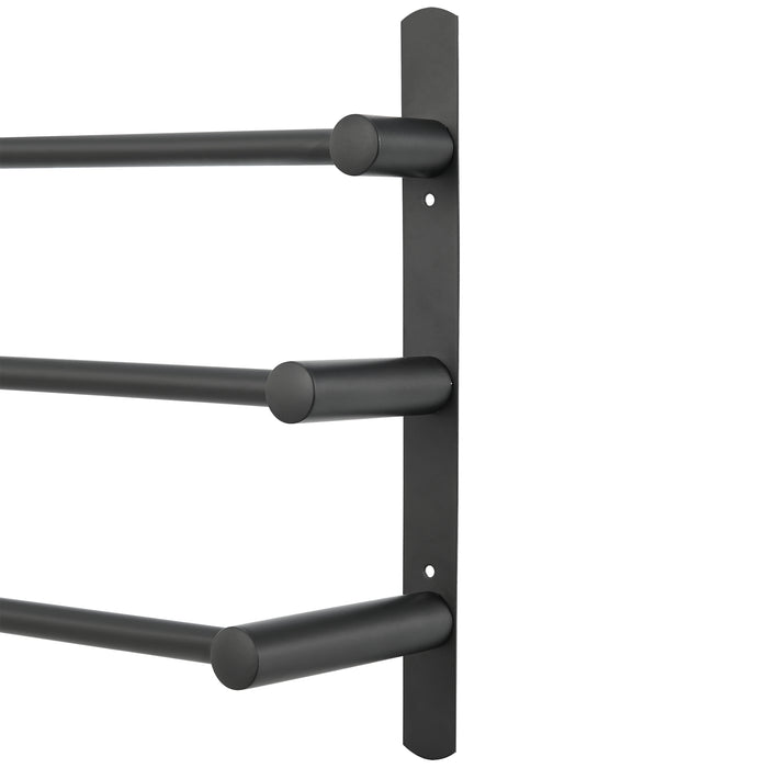 Portasciugamani da Parete Harjavalta a Scala con 3 Barre Acciaio Nero [neu.haus]