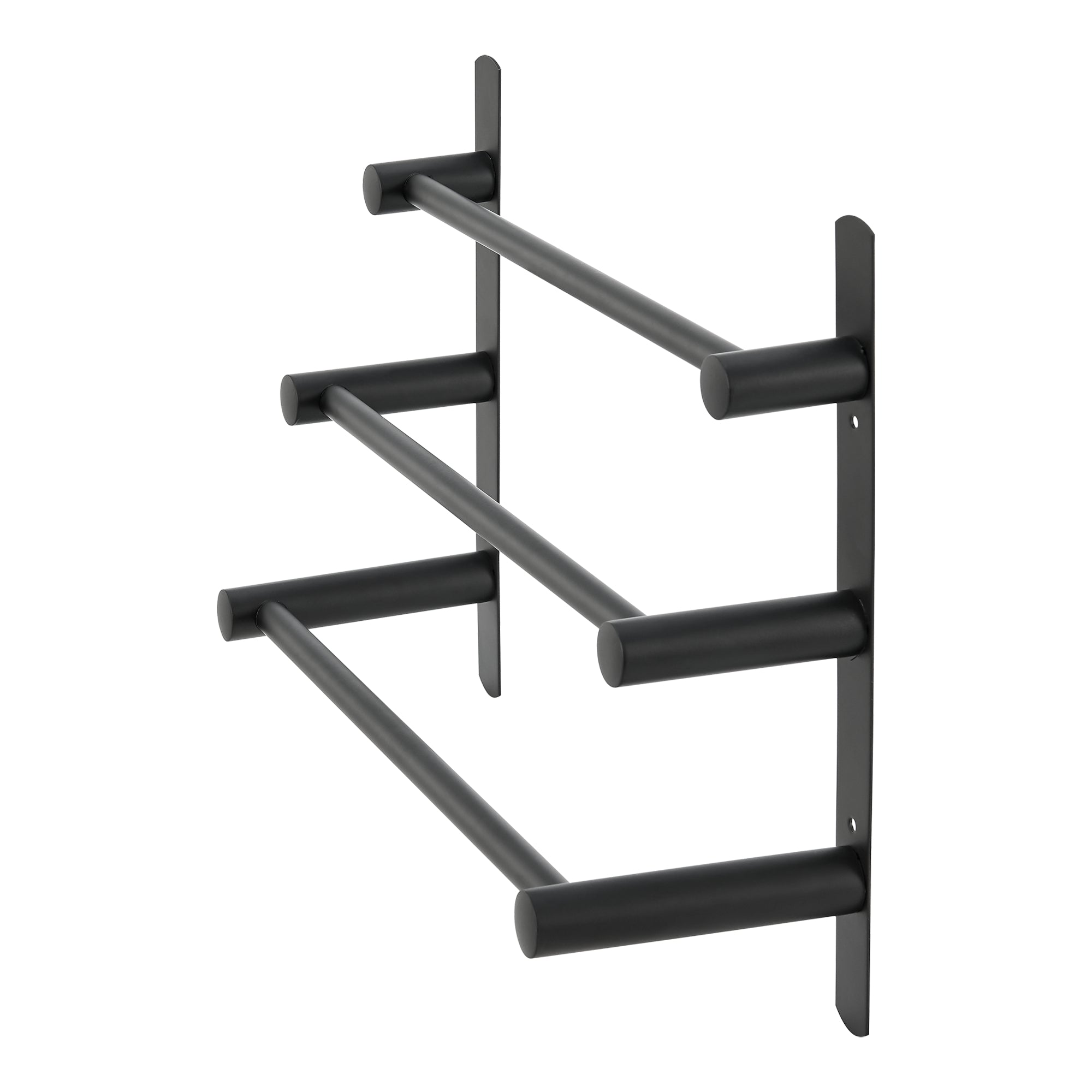Portasciugamani da Parete Harjavalta a Scala con 3 Barre Acciaio Nero [neu.haus]