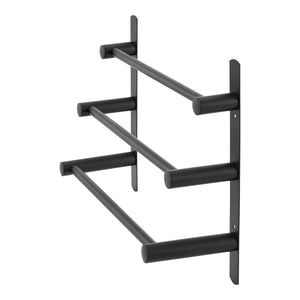 Portasciugamani da Parete Harjavalta a Scala con 3 Barre Acciaio Nero [neu.haus]