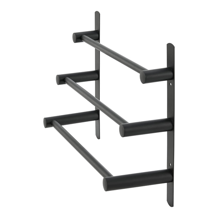 Portasciugamani da Parete Harjavalta a Scala con 3 Barre Acciaio Nero [neu.haus]