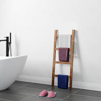 Scala Porta Asciugamani da Bagno Luumäki Forma di Scala a 4 Pioli Legno Scuro [en.casa]