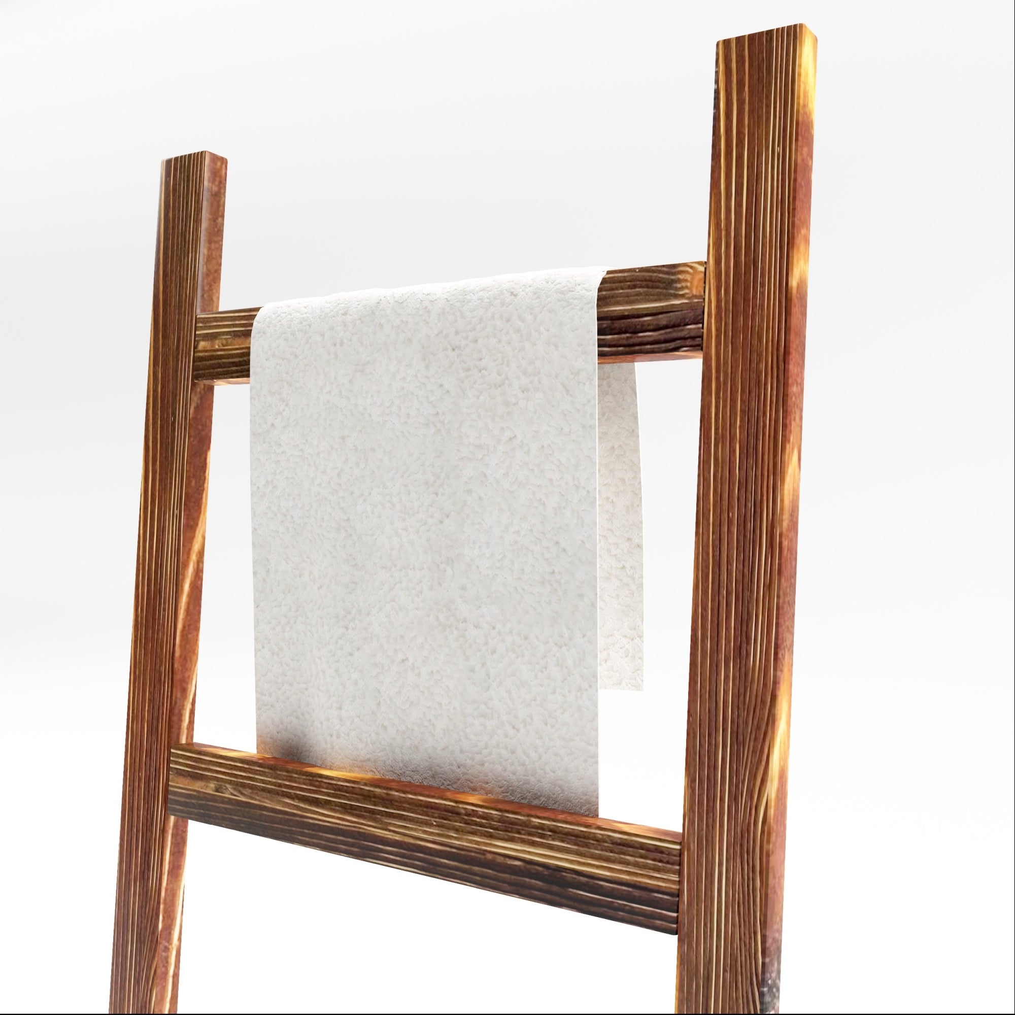 Scala Porta Asciugamani da Bagno Luumäki Forma di Scala a 4 Pioli Legno Scuro [en.casa]