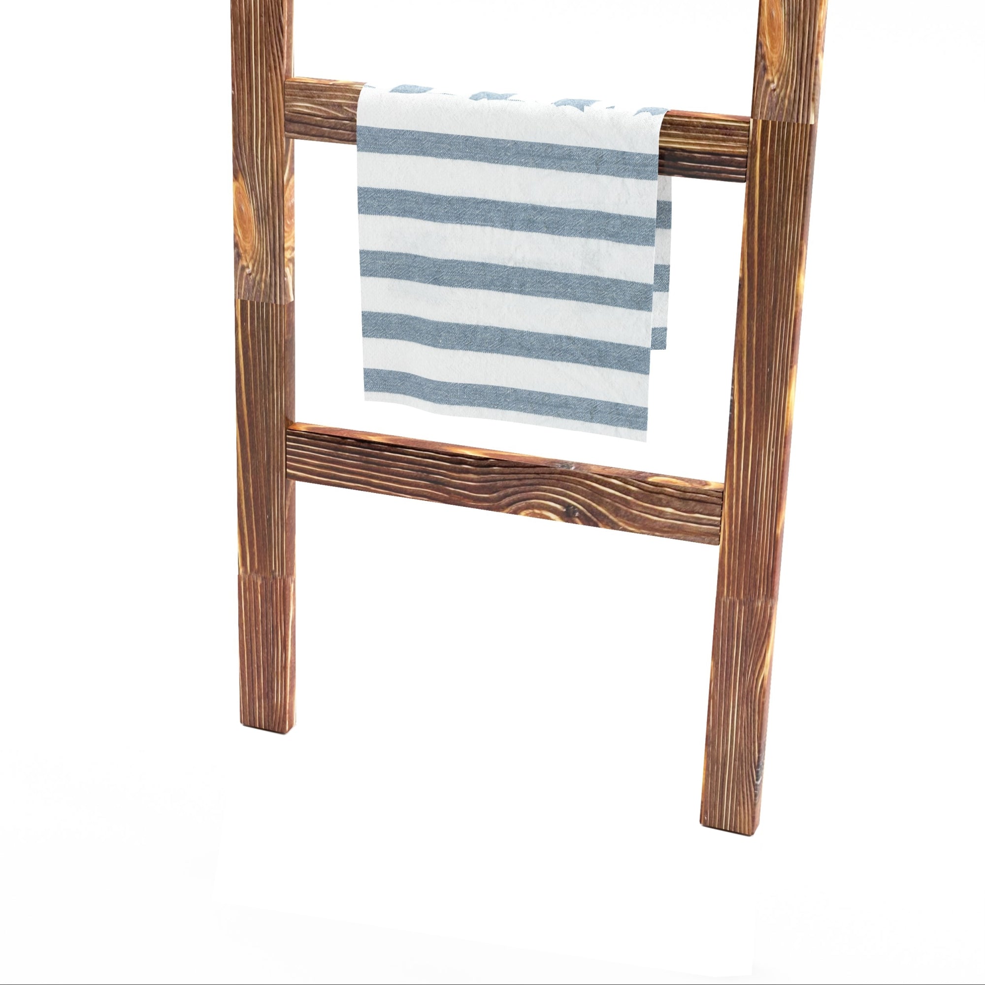 Scala Porta Asciugamani da Bagno Luumäki Forma di Scala a 4 Pioli Legno Scuro [en.casa]