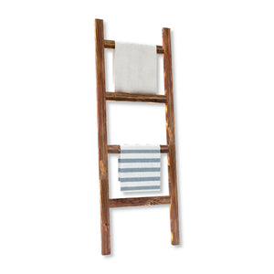 Scala Porta Asciugamani da Bagno Luumäki Forma di Scala a 4 Pioli Legno Scuro [en.casa]