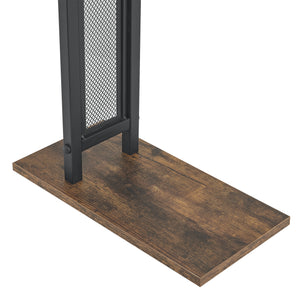 Portasciugamano da Terra 'Telavi' con 2 Barre in Acciaio - Nero / Effetto Legno [en.casa]