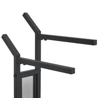 Portasciugamano da Terra 'Telavi' con 2 Barre in Acciaio - Nero / Effetto Legno [en.casa]