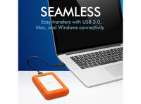 Hard Disk Esterno 2,5″ 2 TB LaCie Rugged Mini – USB 3.0, Resistente Urti e Pioggia, Compatibile PC & Mac