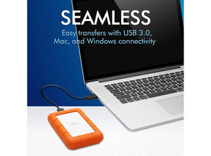 Hard Disk Esterno 2,5″ 2 TB LaCie Rugged Mini – USB 3.0, Resistente Urti e Pioggia, Compatibile PC & Mac