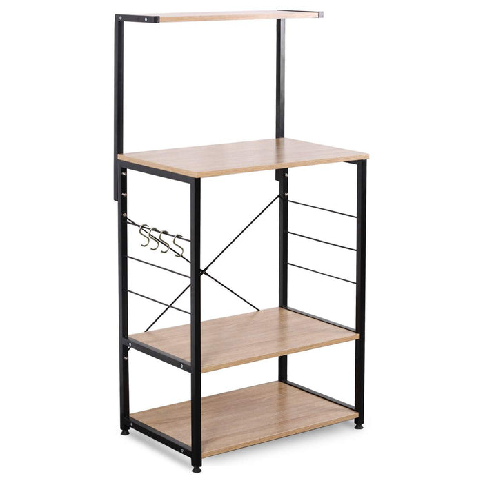 Robusto ripiano per microonde con 4 ganci marrone 19_0000399