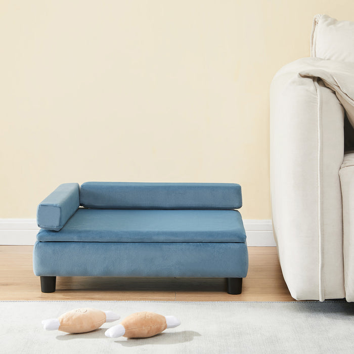 Cuccia Per Animali Domestici Salkonssad Imbottita con Cuscini - Blu [en.casa]