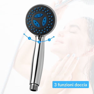 Doccetta soffione vasca doccia 3 funzioni multigetto anticalcare abs cromato *** confezione 1