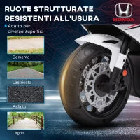 Moto Elettrica per Bambini con Licenza HONDA, Batteria 6V Ricaricabile, Velocità 3km/h, Bianco