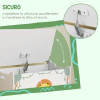 Baule Portagiochi con Coperchio per Bambini per Giocattoli e Vestiti, 60x37x39 cm, Verde