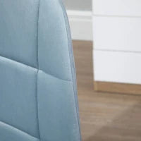 Sedia da Ufficio Ergonomico, Sedia Girevole Scrivania, Regolabile Senza Braccioli, Azzurro, 59x59x81-91cm