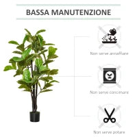 Ficus Artificiale per Interni ed Esterni, Pianta Artificiale Realistica con 78 Foglie, 130cm
