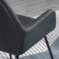 Set 2 Sedie Moderne per Sala da Pranzo, Cucina o Soggiorno, Sedie Imbottite in Similpelle Nera 60x56.5x85cm