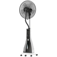 Ventilatore a Nebulizzazione da 3L a 3 Modalità e 3 Velocità, in Plastica e Metallo, 50x40x125 cm, Bianco e Nero