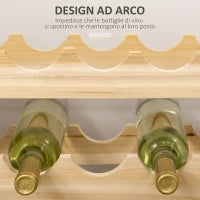 Scaffale Portabottiglie in Legno di Abete, Cantinetta Portabottiglie con 6 Ripiani per 72 Bottiglie e Peso Massimo 100 kg, 114x28x85 cm, Legno Naturale