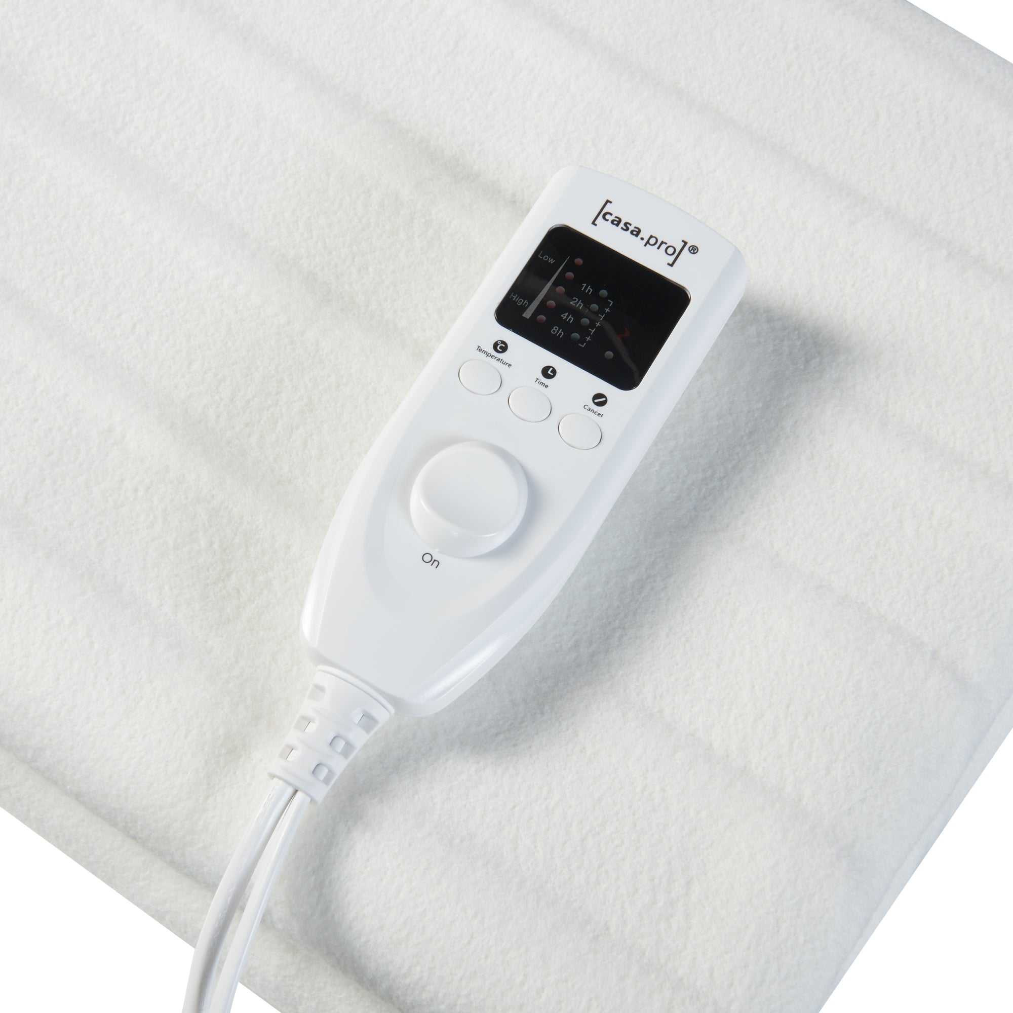 [casa.pro] Coperta doppia elettrica termica - Coperta riscaldata - 2 x 6W, 23V, 5Hz - 160 x 140 cm - Bianco