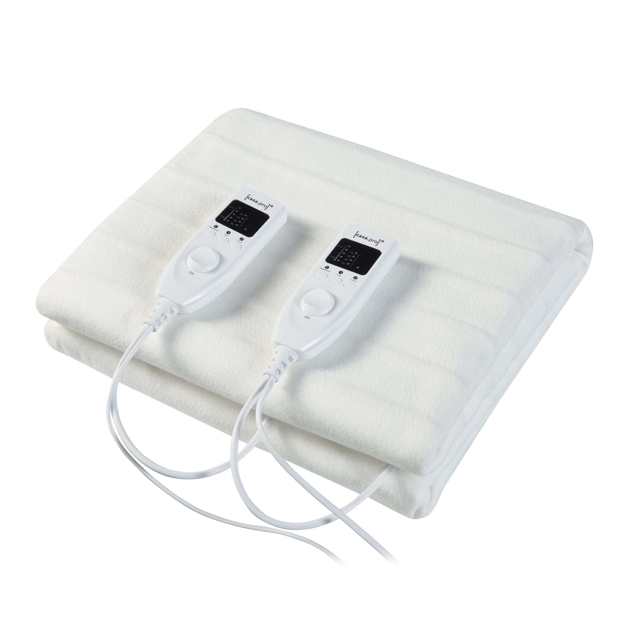 [casa.pro] Coperta doppia elettrica termica - Coperta riscaldata - 2 x 6W, 23V, 5Hz - 160 x 140 cm - Bianco
