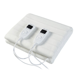 [casa.pro] Coperta doppia elettrica termica - Coperta riscaldata - 2 x 6W, 23V, 5Hz - 160 x 140 cm - Bianco