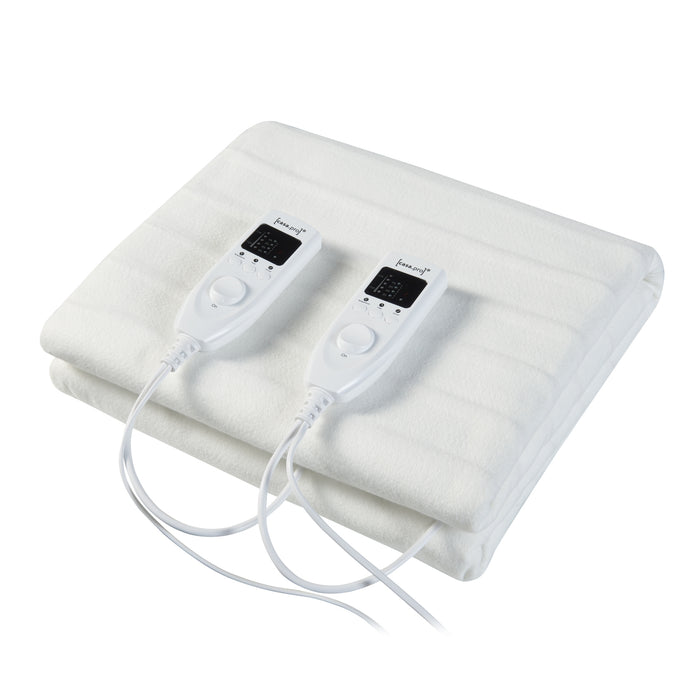 [casa.pro] Coperta doppia elettrica termica - Coperta riscaldata - 2 x 6W, 23V, 5Hz - 160 x 140 cm - Bianco