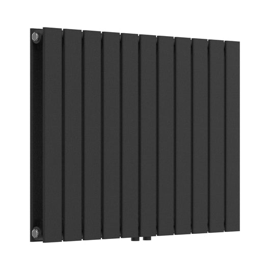 Termosifone Nore ad Acqua Calda Pannello Doppio con Elementi Piatti 60 x 80 cm Nero [neu.haus]