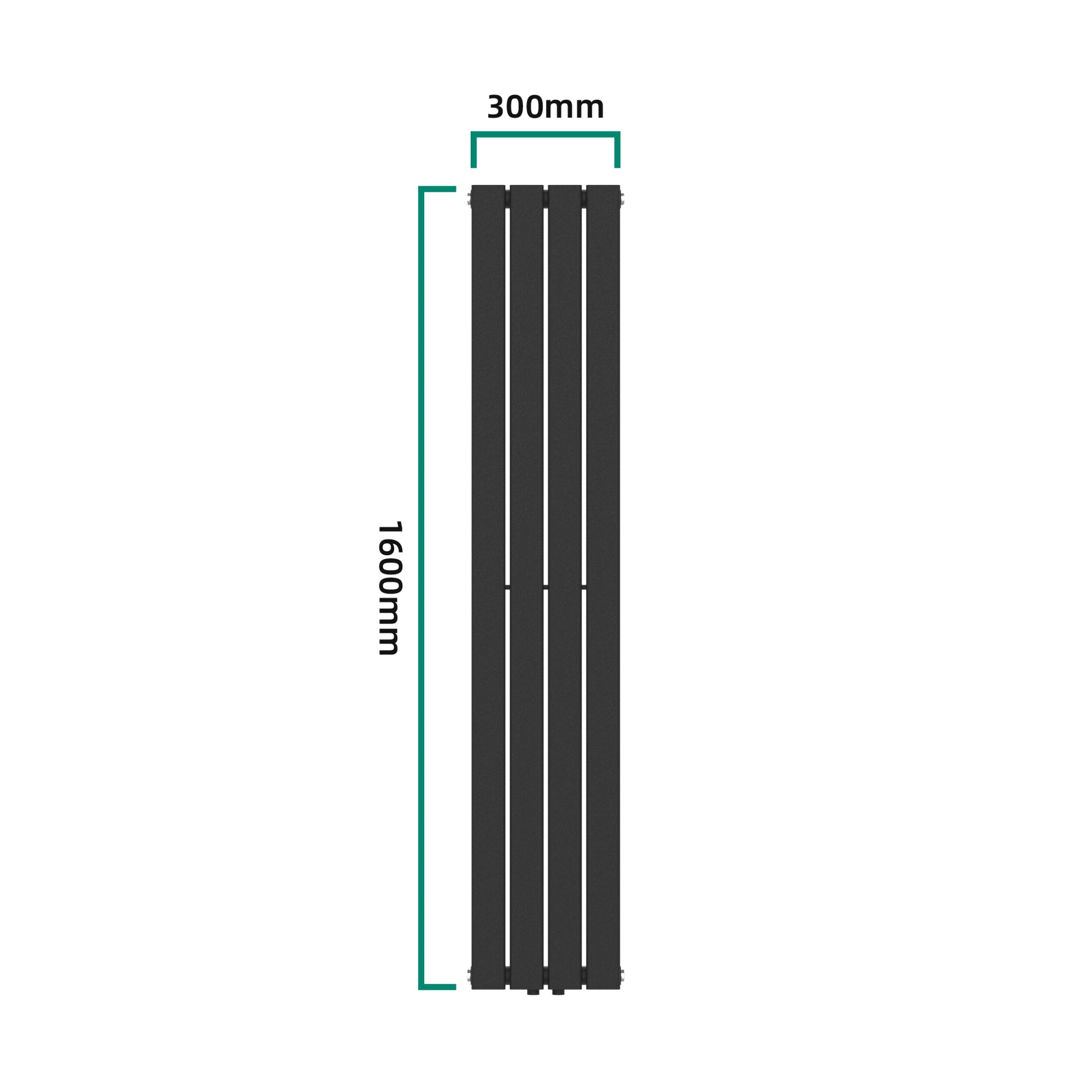 Radiatore a doppio pannello 1006 watt acciaio 160 x 30 cm nero 03_0010470