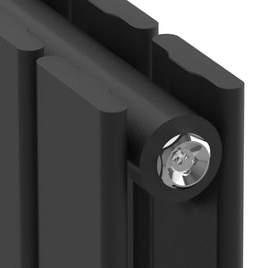 Termosifone Nore ad Acqua Calda Pannello Doppio con Elementi Piatti 160 x 30 cm Nero [neu.haus]