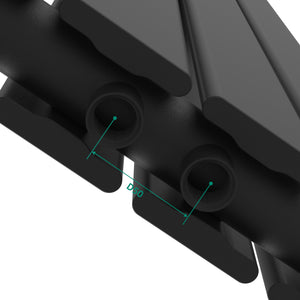 Termosifone Nore ad Acqua Calda Pannello Doppio con Elementi Piatti 180 x 30 cm Nero [neu.haus]