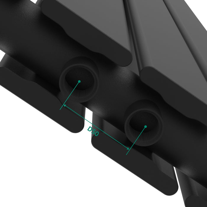 Termosifone Nore ad Acqua Calda Pannello Doppio con Elementi Piatti 180 x 30 cm Nero [neu.haus]