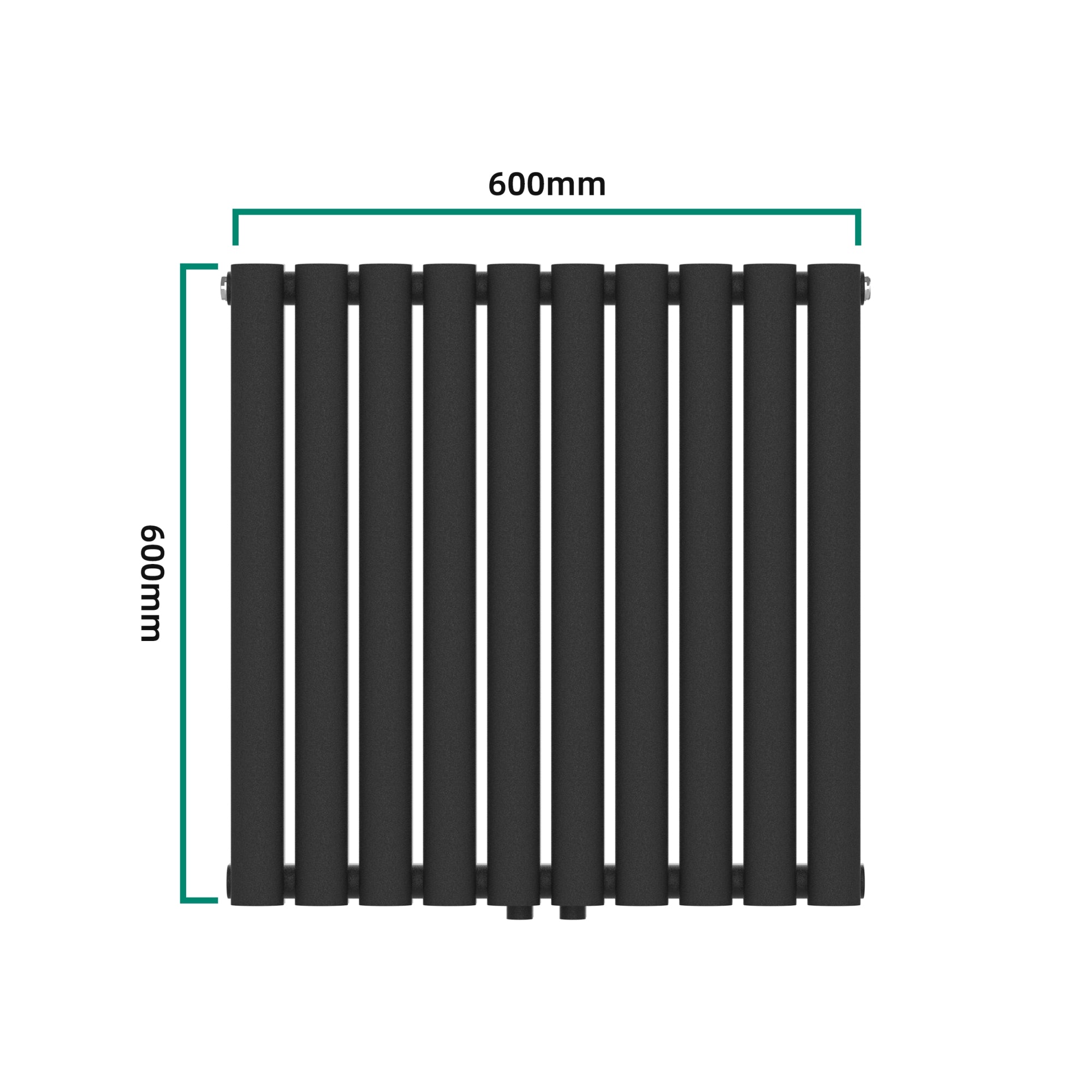 Termosifone Nore ad Acqua Calda Pannello Singolo con Elementi Tubolari 60 x 60 cm Nero [neu.haus]