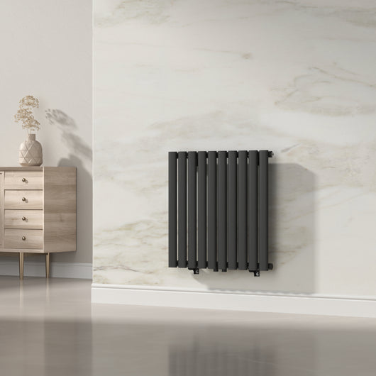 Termosifone Nore ad Acqua Calda Pannello Singolo con Elementi Tubolari 60 x 60 cm Nero [neu.haus]