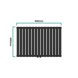 Termosifone Nore ad Acqua Calda Pannello Singolo con Elementi Tubolari 60 x 90 cm Nero [neu.haus]