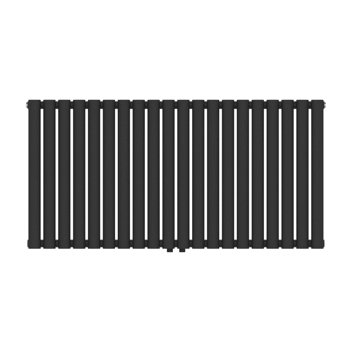 Termosifone Nore ad Acqua Calda Pannello Singolo con Elementi Tubolari 60 x 120 cm Nero [neu.haus]